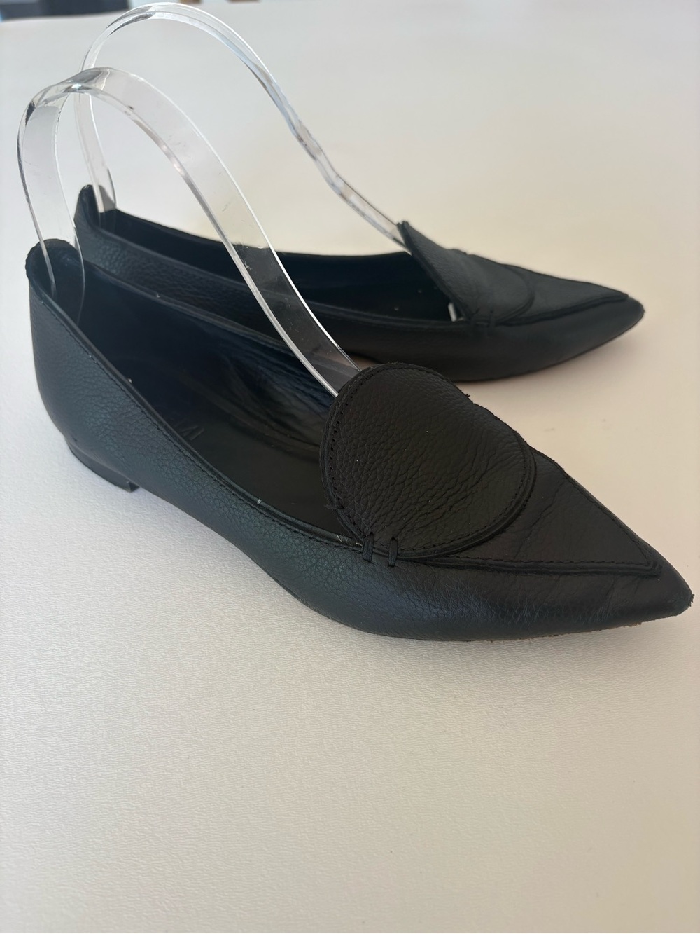 M. Gemi The Stellato Anello Flats in Black Pebbled Leather Slip On Casual Size 7